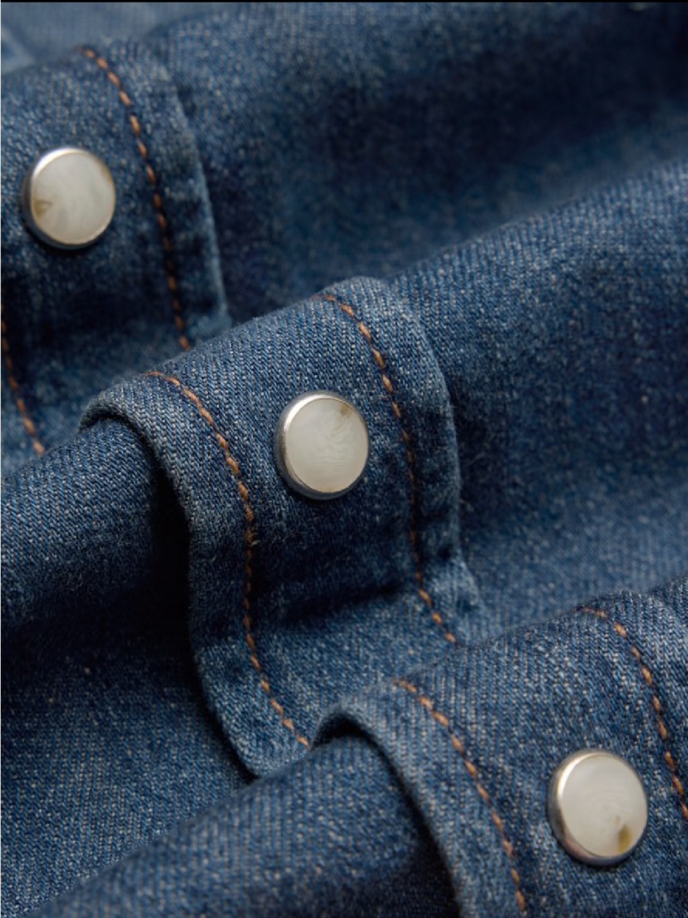 Denim Forum ($110) Western Denim Shirt in Vintage Dark Blue - Picture 9 of 14